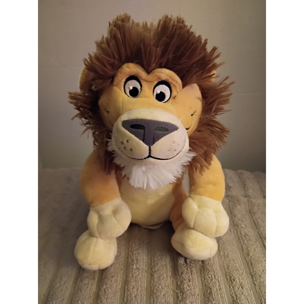 Plush Lion Stuffed Animal Soft Toy Brown Mane Safari Jungle Sitting 10 Inch